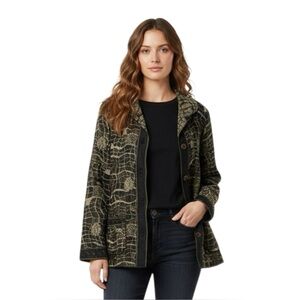 YAK MAGIK Boho Reversible Button Front Jacket LARGE